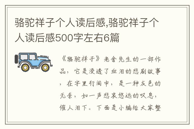 駱駝祥子個(gè)人讀后感,駱駝祥子個(gè)人讀后感500字左右6篇