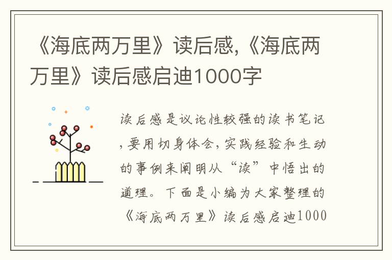 《海底兩萬里》讀后感,《海底兩萬里》讀后感啟迪1000字