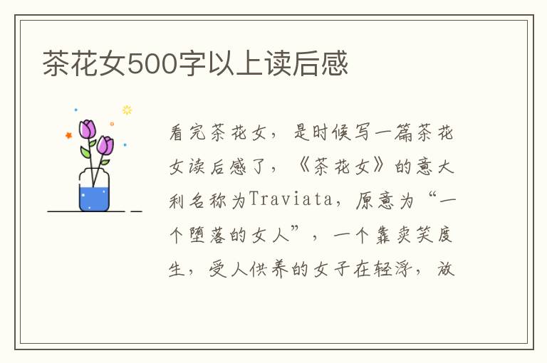 茶花女500字以上讀后感