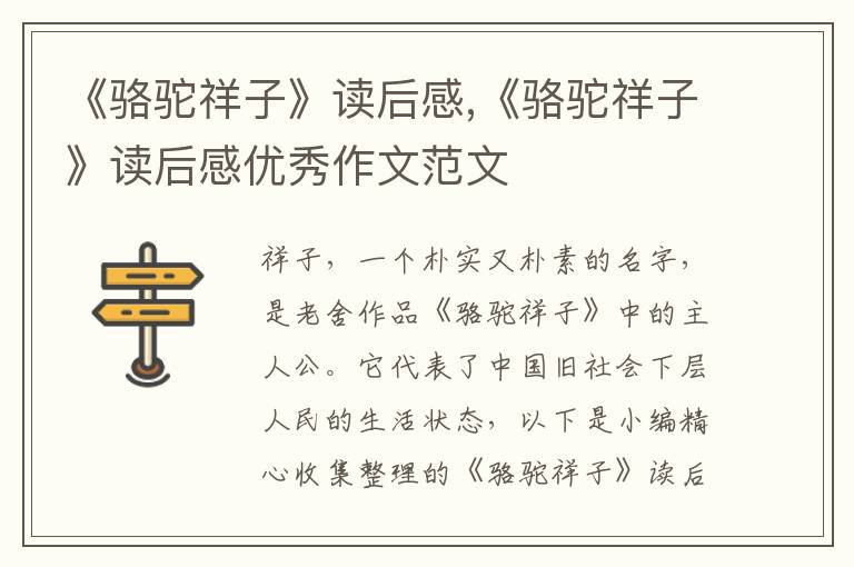 《駱駝祥子》讀后感,《駱駝祥子》讀后感優(yōu)秀作文范文