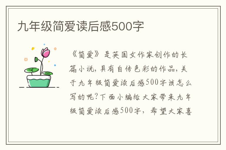 九年級簡愛讀后感500字