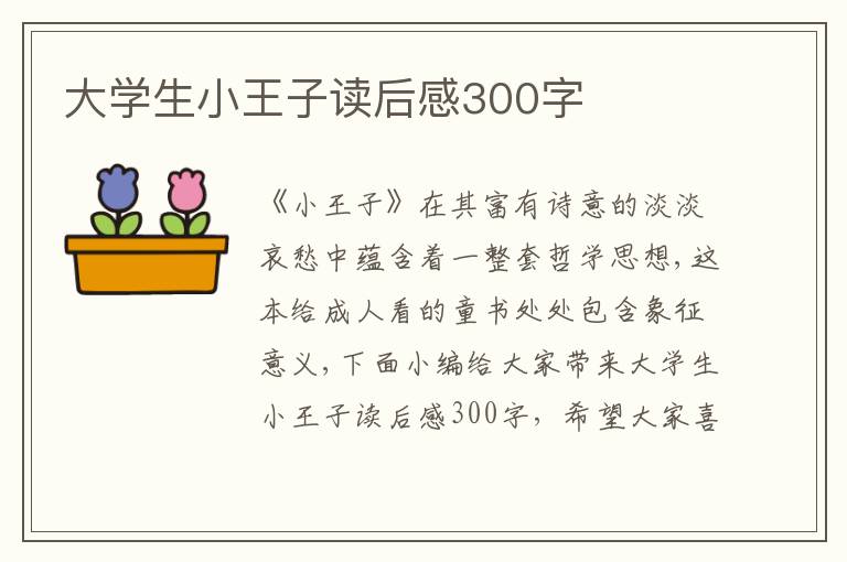 大學(xué)生小王子讀后感300字