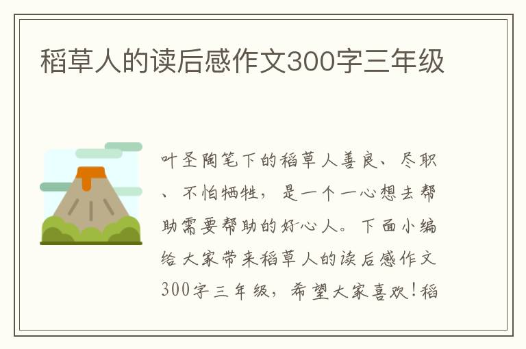 稻草人的讀后感作文300字三年級(jí)