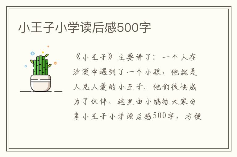 小王子小學(xué)讀后感500字