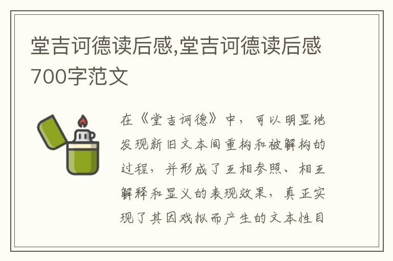 堂吉訶德讀后感,堂吉訶德讀后感700字范文