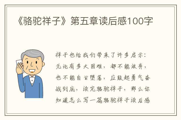 《駱駝祥子》第五章讀后感100字