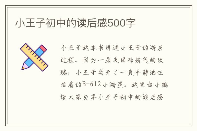 小王子初中的讀后感500字