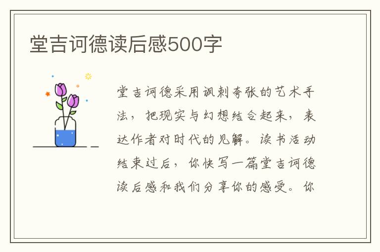 堂吉訶德讀后感500字