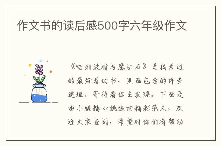 作文書的讀后感500字六年級(jí)作文