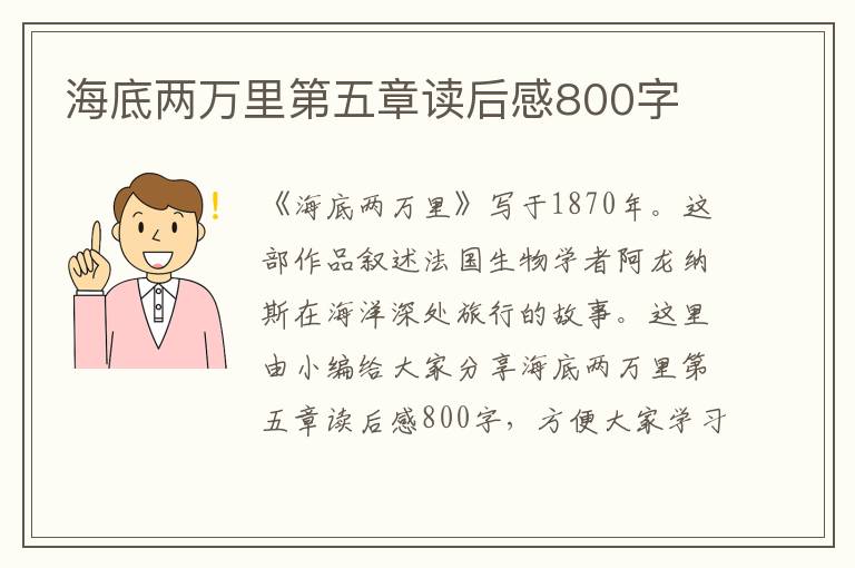 海底兩萬(wàn)里第五章讀后感800字