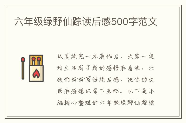 六年級(jí)綠野仙蹤讀后感500字范文