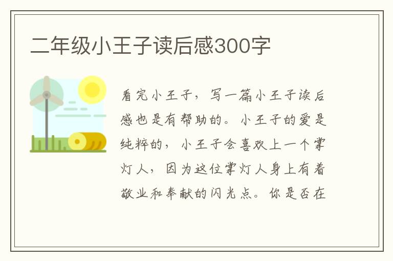 二年級小王子讀后感300字