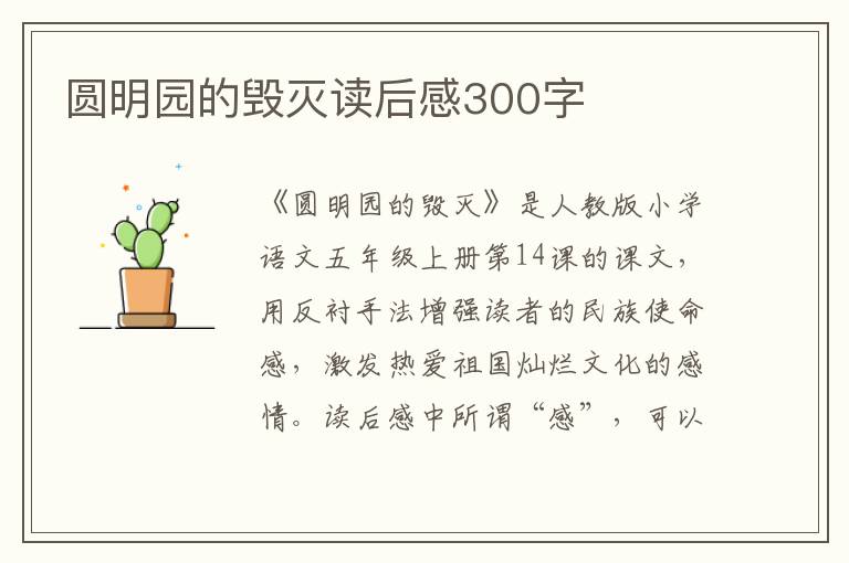 圓明園的毀滅讀后感300字