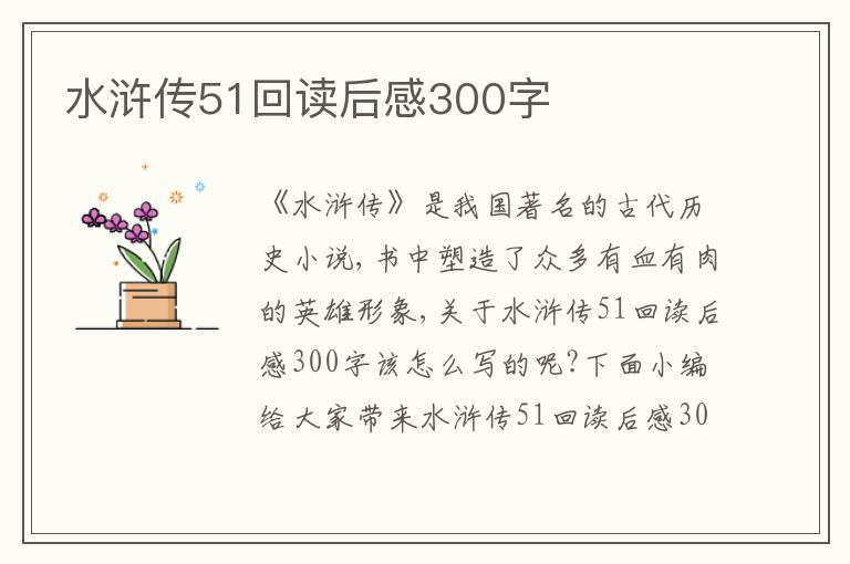 水滸傳51回讀后感300字