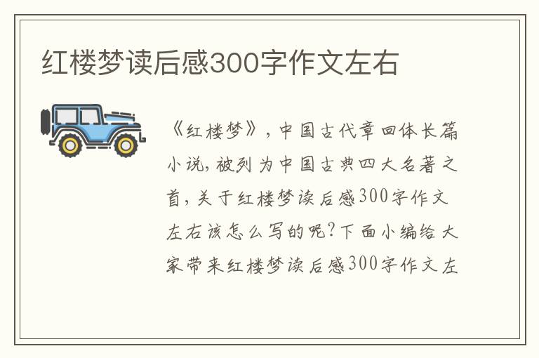 紅樓夢(mèng)讀后感300字作文左右