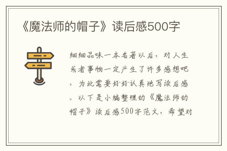 《魔法師的帽子》讀后感500字