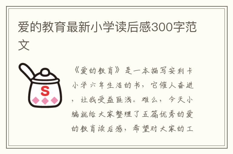 愛的教育最新小學(xué)讀后感300字范文