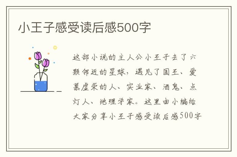 小王子感受讀后感500字