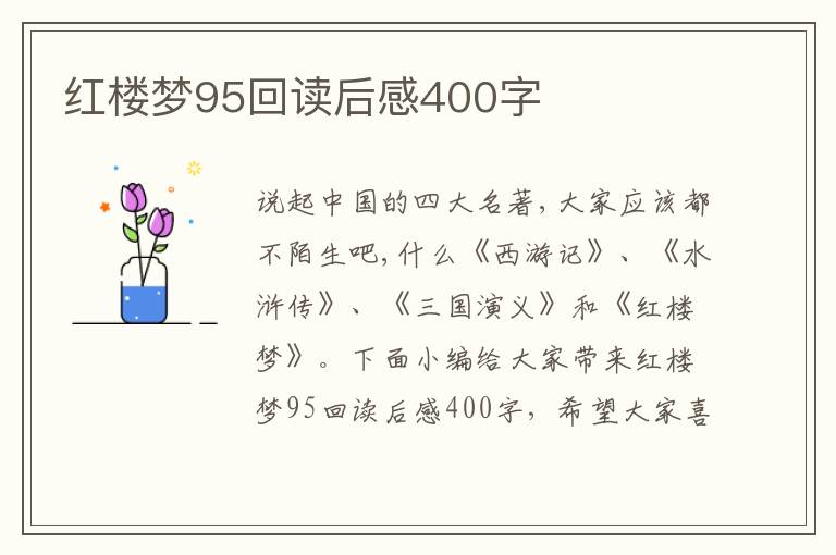 紅樓夢95回讀后感400字