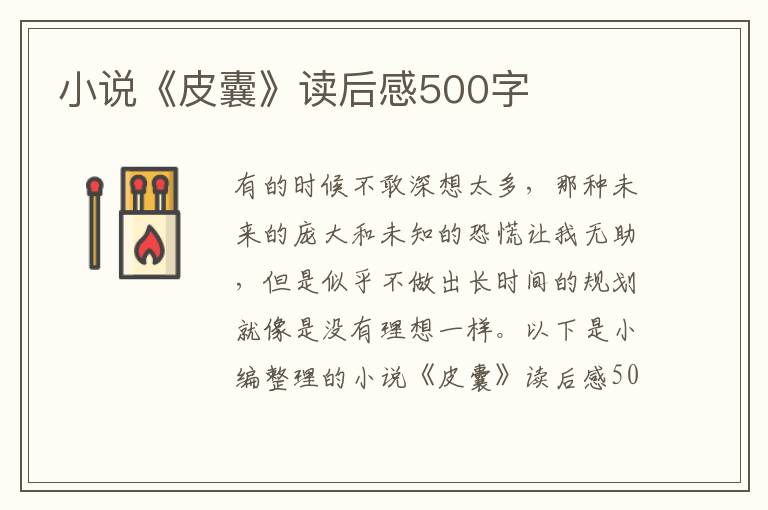 小說《皮囊》讀后感500字