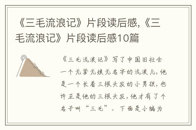 《三毛流浪記》片段讀后感,《三毛流浪記》片段讀后感10篇