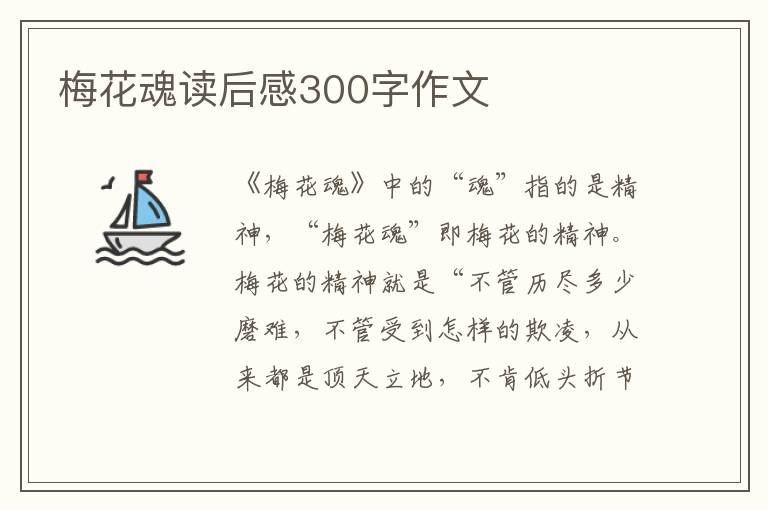 梅花魂讀后感300字作文