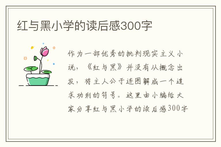 紅與黑小學(xué)的讀后感300字