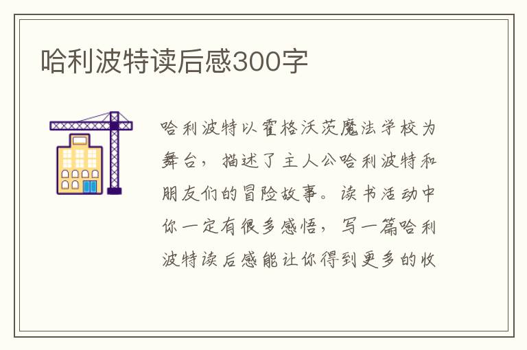 哈利波特讀后感300字