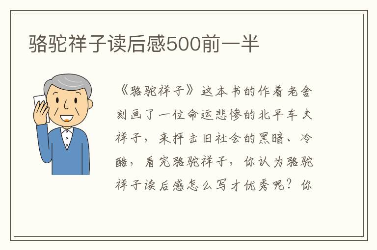 駱駝祥子讀后感500前一半