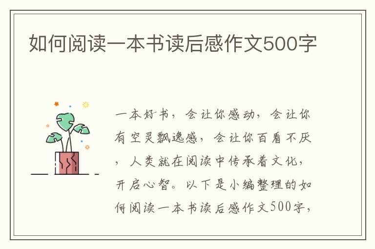 如何閱讀一本書讀后感作文500字