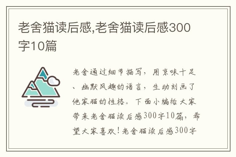 老舍貓讀后感,老舍貓讀后感300字10篇