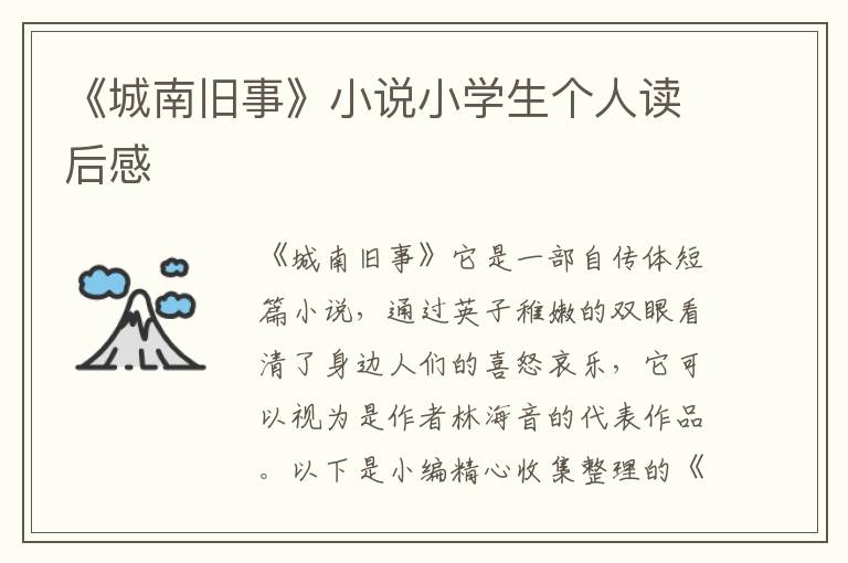 《城南舊事》小說小學(xué)生個人讀后感