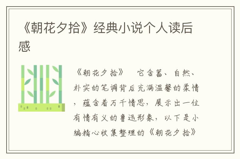 《朝花夕拾》經(jīng)典小說(shuō)個(gè)人讀后感