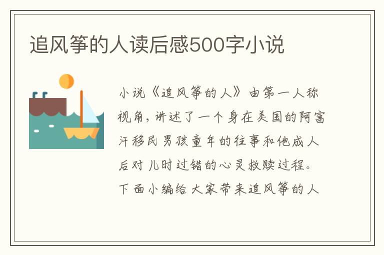 追風(fēng)箏的人讀后感500字小說