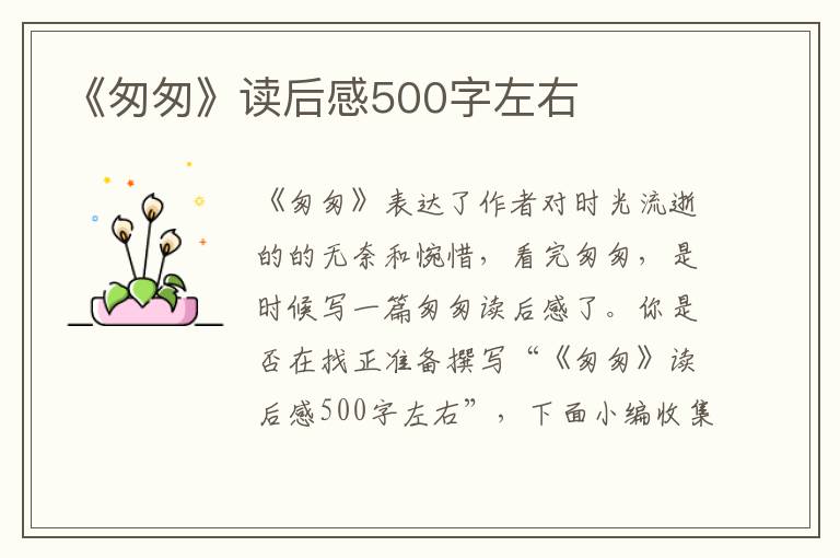 《匆匆》讀后感500字左右