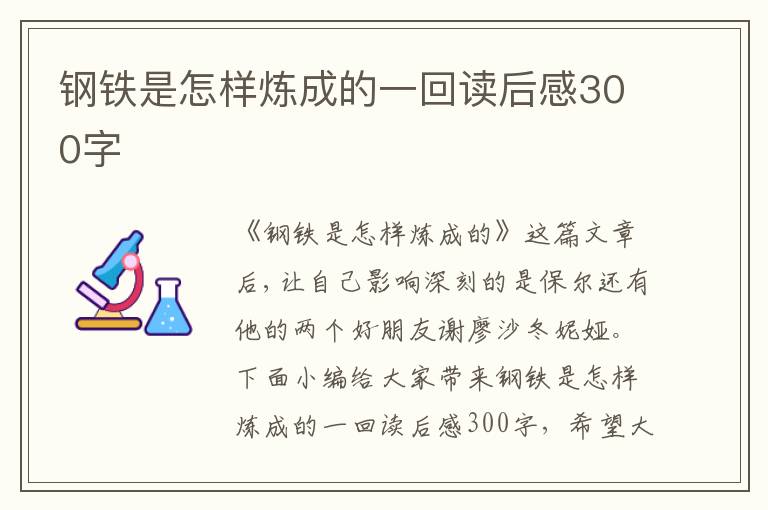 鋼鐵是怎樣煉成的一回讀后感300字