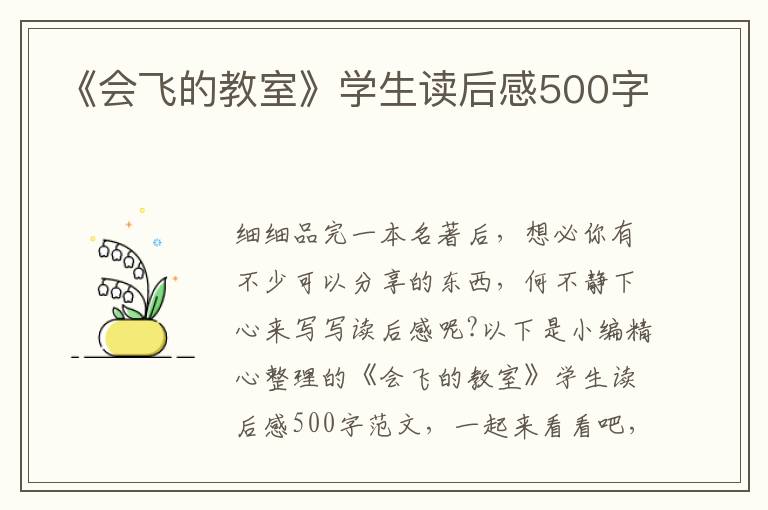 《會(huì)飛的教室》學(xué)生讀后感500字