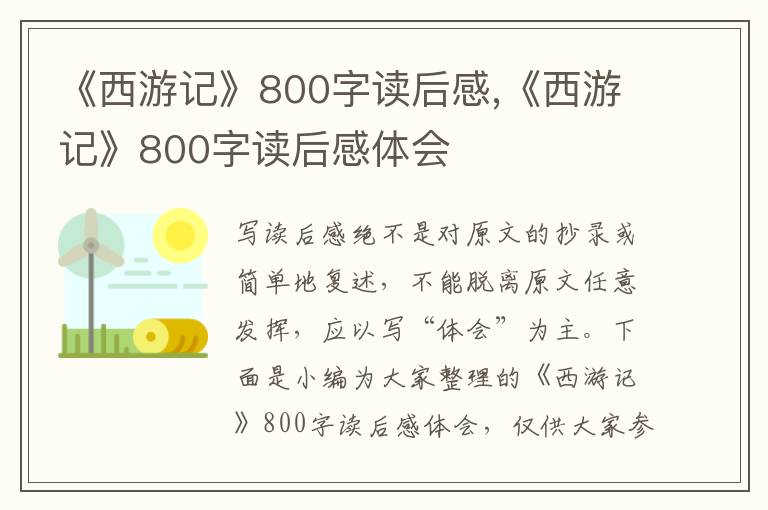 《西游記》800字讀后感,《西游記》800字讀后感體會