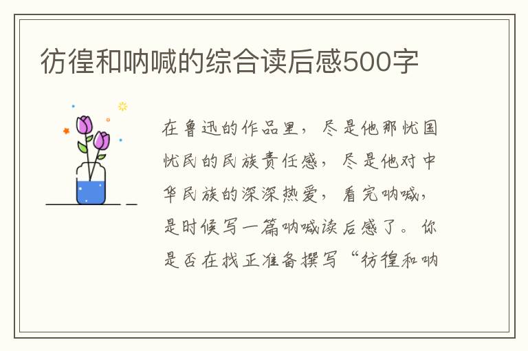 彷徨和吶喊的綜合讀后感500字