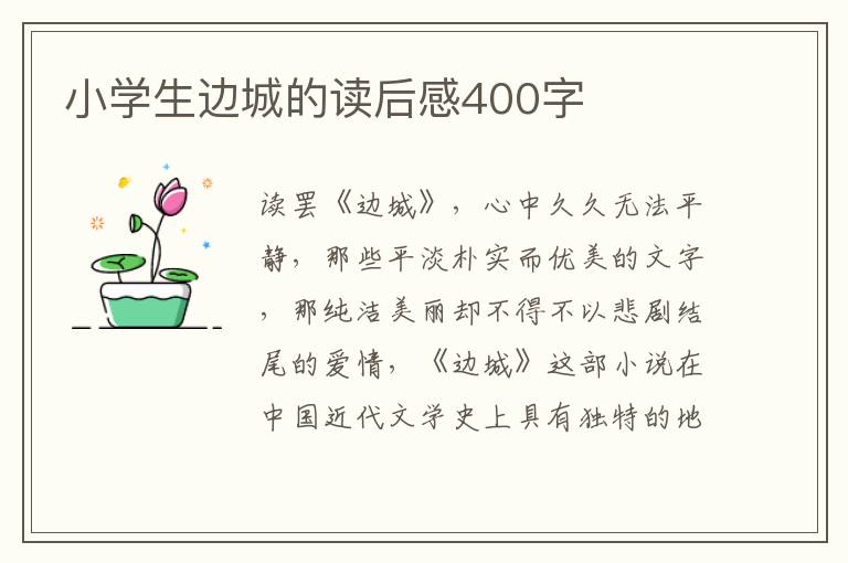 小學(xué)生邊城的讀后感400字