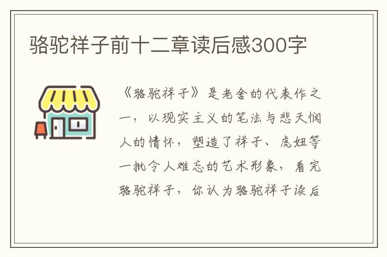 駱駝祥子前十二章讀后感300字