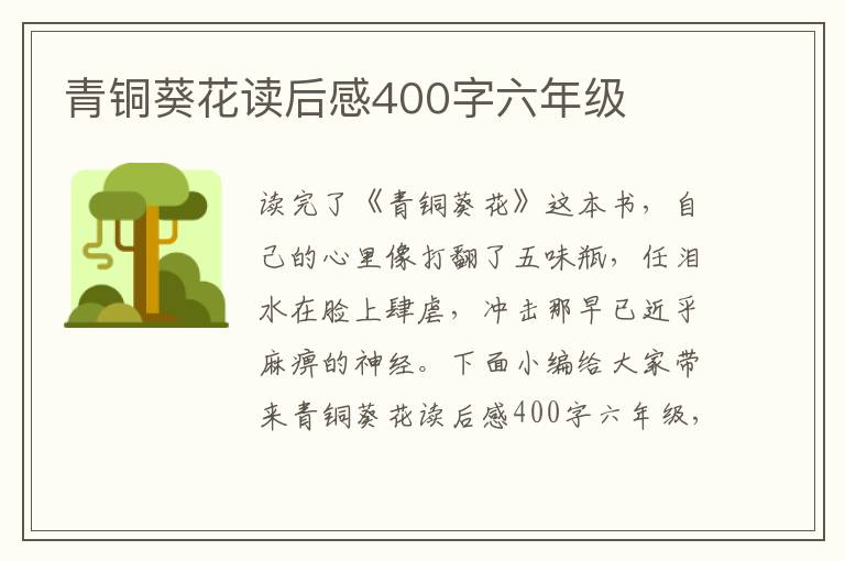 青銅葵花讀后感400字六年級