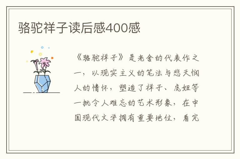 駱駝祥子讀后感400感