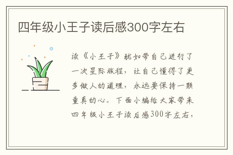 四年級(jí)小王子讀后感300字左右