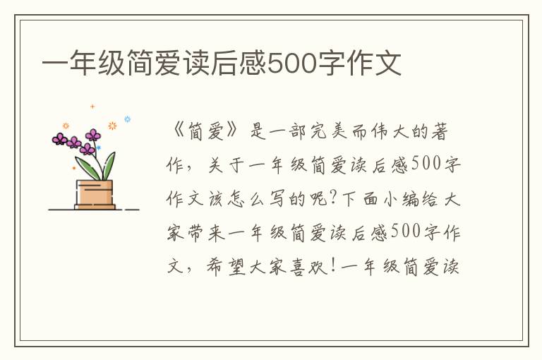 一年級(jí)簡(jiǎn)愛(ài)讀后感500字作文