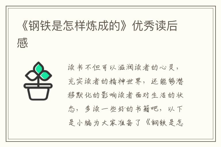 《鋼鐵是怎樣煉成的》優(yōu)秀讀后感