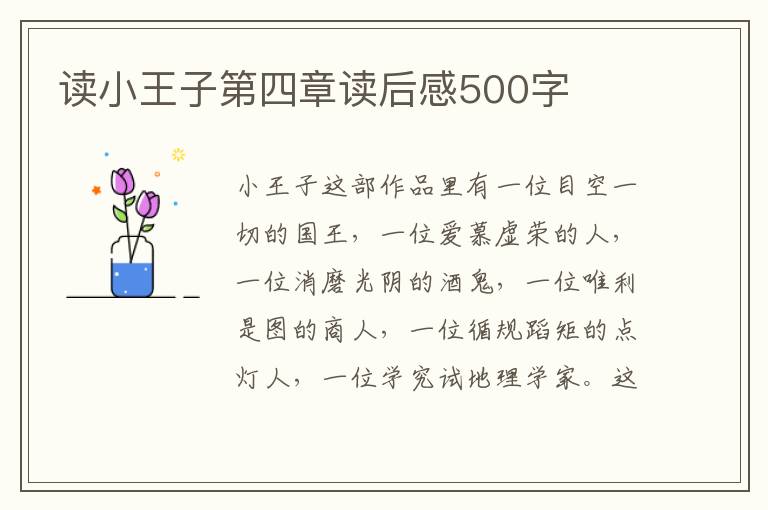 讀小王子第四章讀后感500字