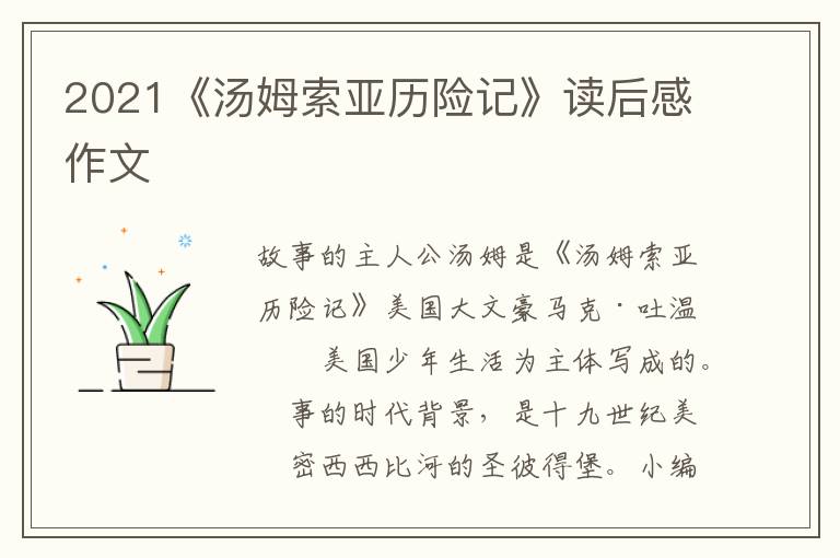 2021《湯姆索亞歷險(xiǎn)記》讀后感作文