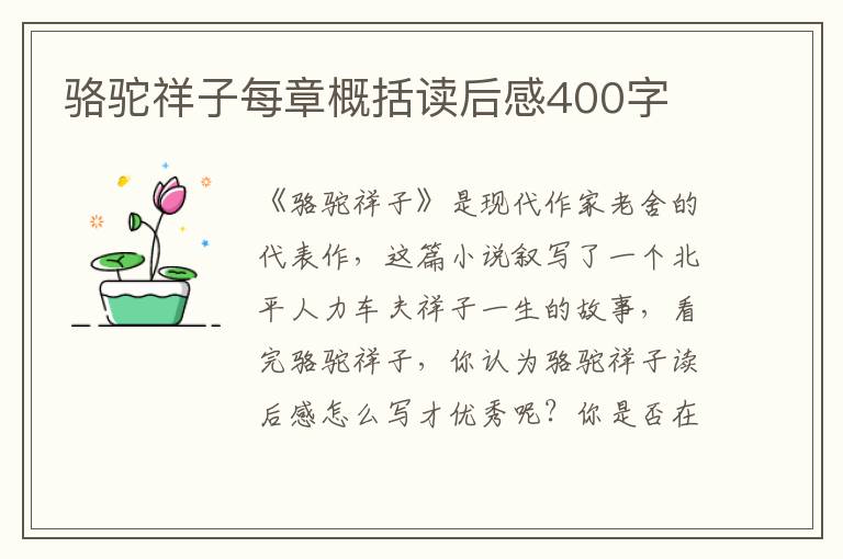 駱駝祥子每章概括讀后感400字