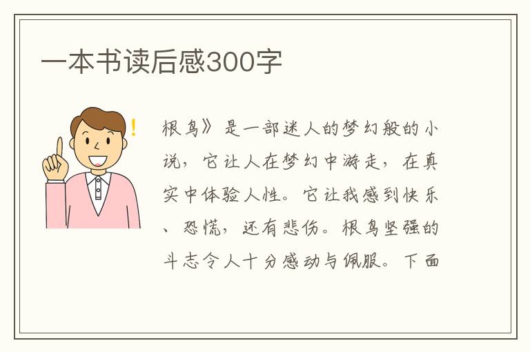 一本書讀后感300字